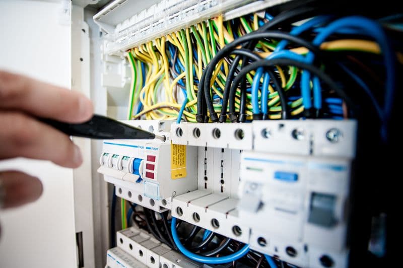 Electrical installation in progress
